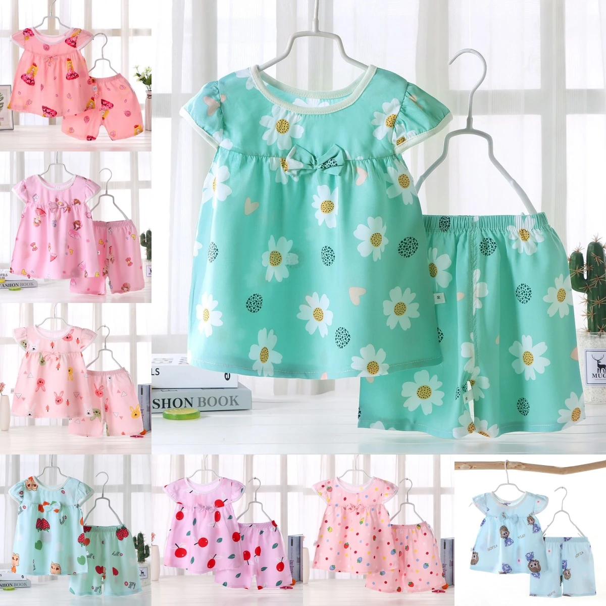 2PCS/Set Summer Baby Girl Clothes Lovely Princess Short Sleeve Tops + Shorts Cotton Girls Outfits for 0-2year Kids Clothes