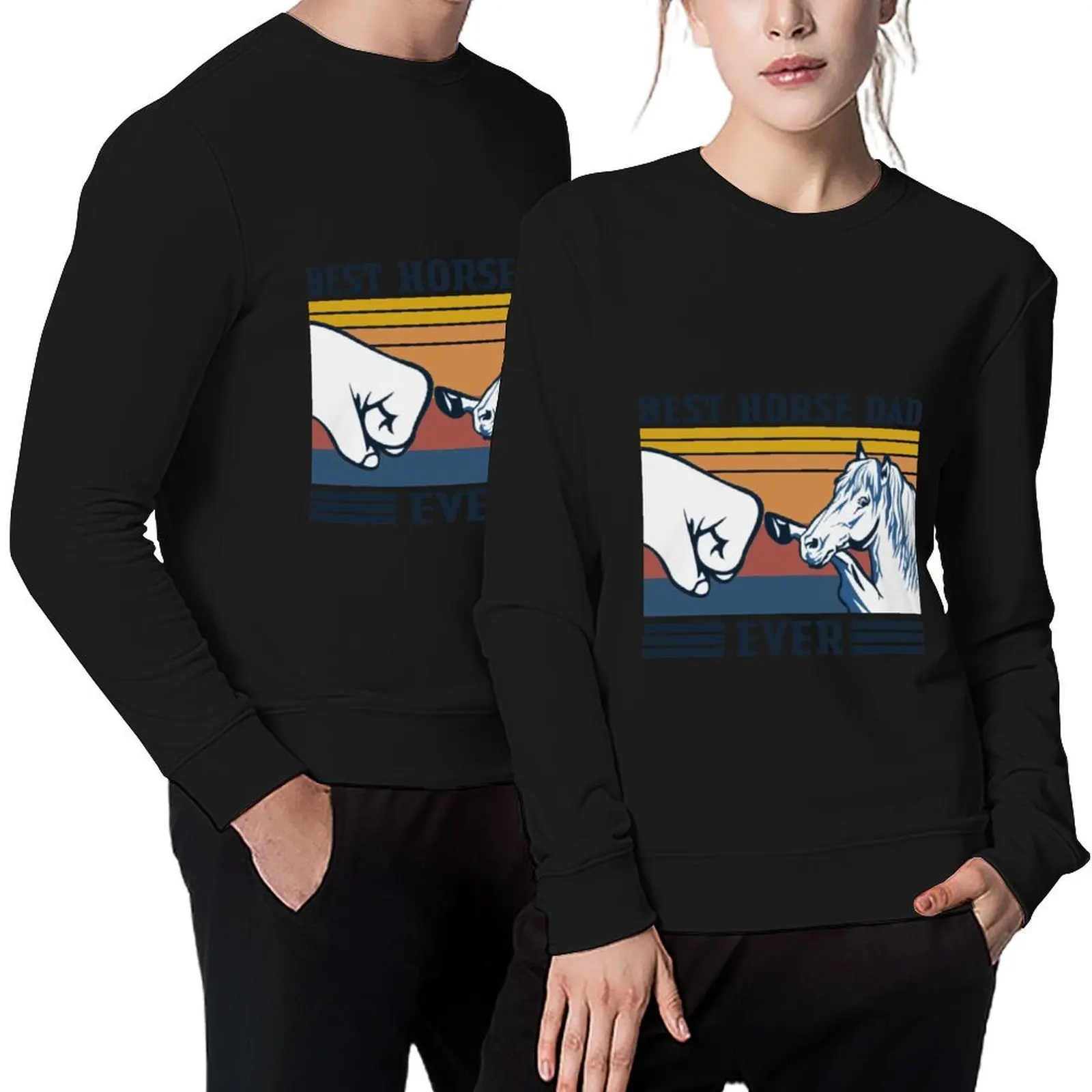 

Best Horse Dad Ever Pullover men's sweat-shirt set autumn graphic t shirts men winter clothes sports sweatshirt man