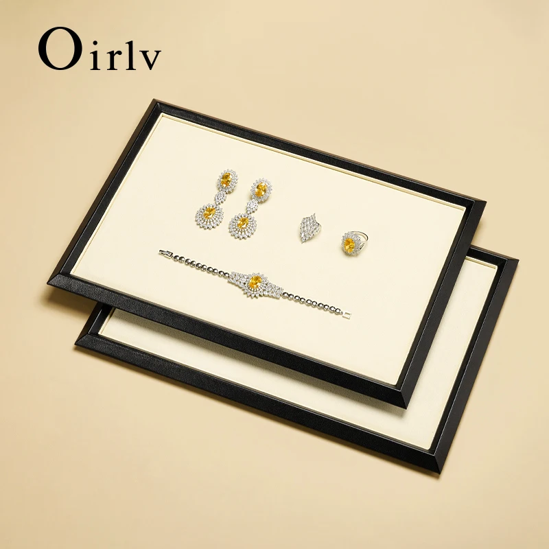 

Oirlv Microfiber Jewelry Tray Jewelry Necklace Watch Display Tray Bracelet Jade Display Inspection Tray Storage Tray