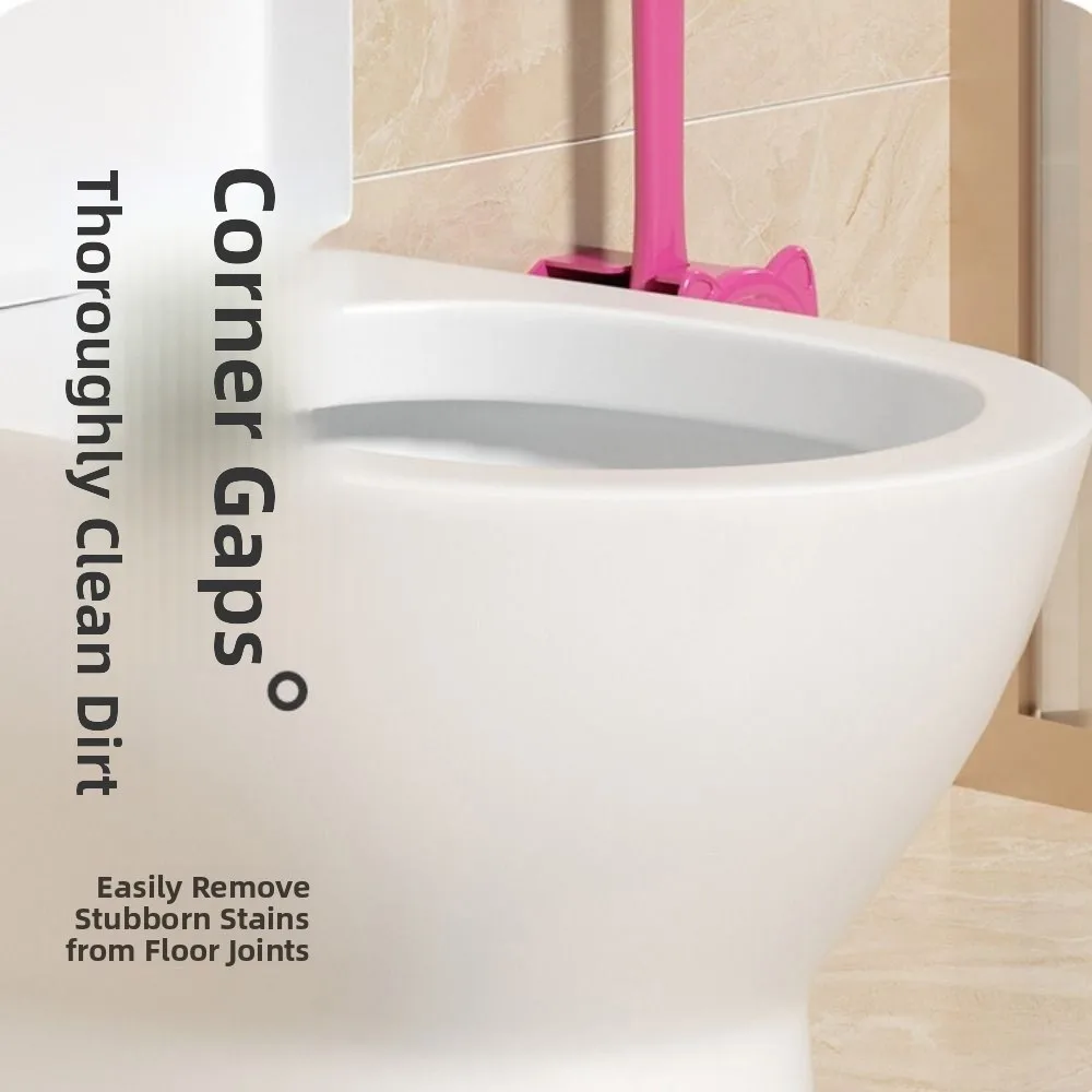 실리콘 화장실 브러시 더블 헤드 교수형 구멍 화장실 스크러버 벽걸이 형 긴 손잡이 화장실 클리너 코너 브러시