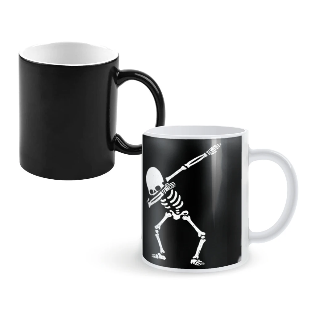 

Dabbing Skeleton Dab Pose Hip Hop SkullCoffee Mugs And Mug Creative Color Change Tea Cup Ceramic Milk Cups Novelty Gifts