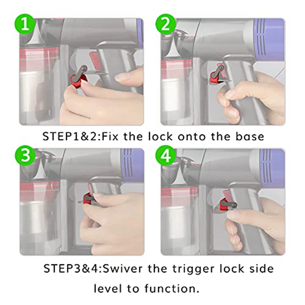 Mangueira de extensão e bloqueio de gatilho para Dyson, mangueira flexível e suporte do interruptor para Dyson V15, V11, V10, V8, V7, aspirador