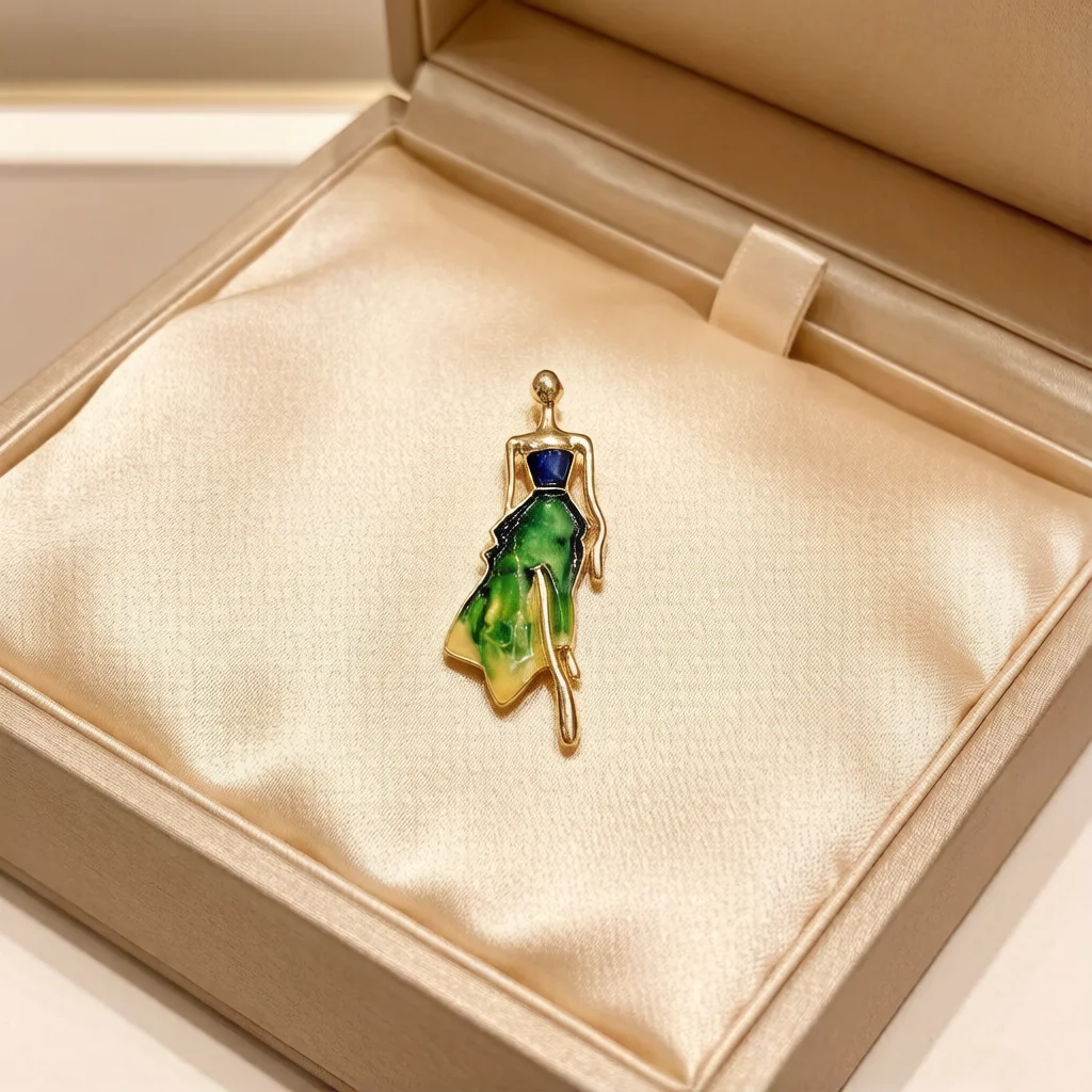 Fashion Design Elegant Model Girl Enamel Brooch Ladies All-match Suit Corsage Female Clothes Bag Decor Jewelry Lapel Pins