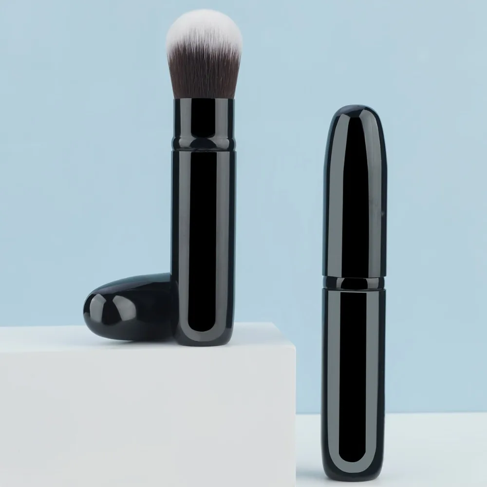 Mini pennello per trucco Tubo in alluminio retrattile con setole morbide per fondotinta in polvere per fard Strumento di bellezza adatto ai viaggi ​