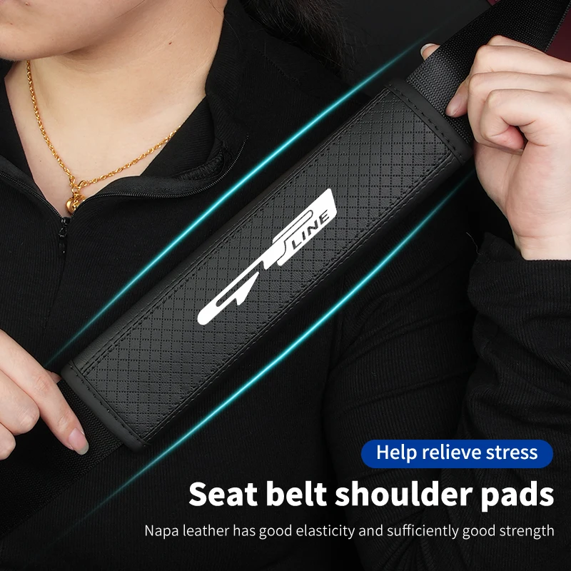 1pc Car Seat Belt Shoulder Cover Leather Seatbelt Protection Mat For KIA GTLine Ceed Sportage Rio K5 Optima Cerato Proceed