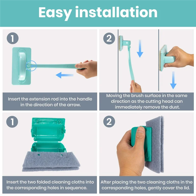 

TFORU-Window Screen Cleaner&Track Cleaning Kit,Mesh Screen Cleaning Brush,14.8In Detachable Long-Reach Handle,Wet&Dry Dual-Use