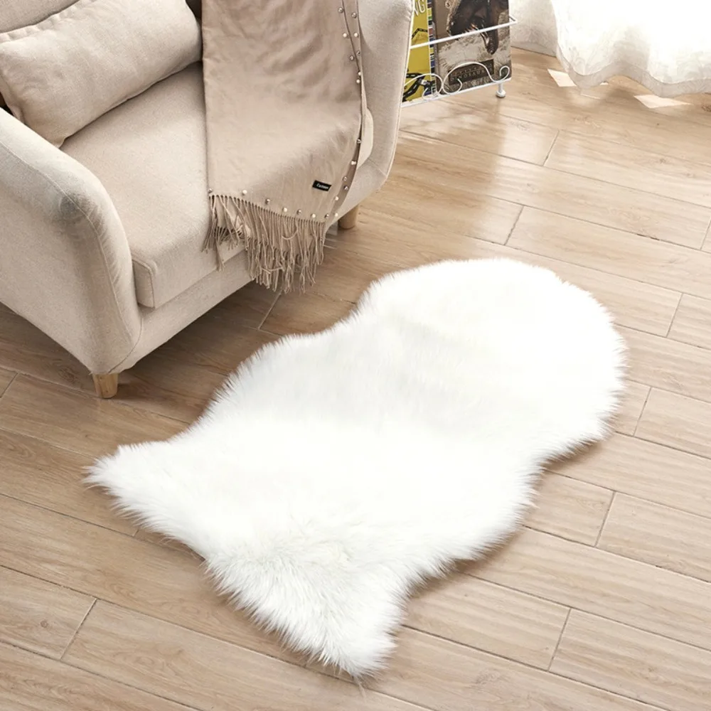 Washable Home Decor Long Hair Carpet Non Slip Fluffy Shaggy Bedroom Mats Faux Fur Soft Rugs Sheepskin Rug