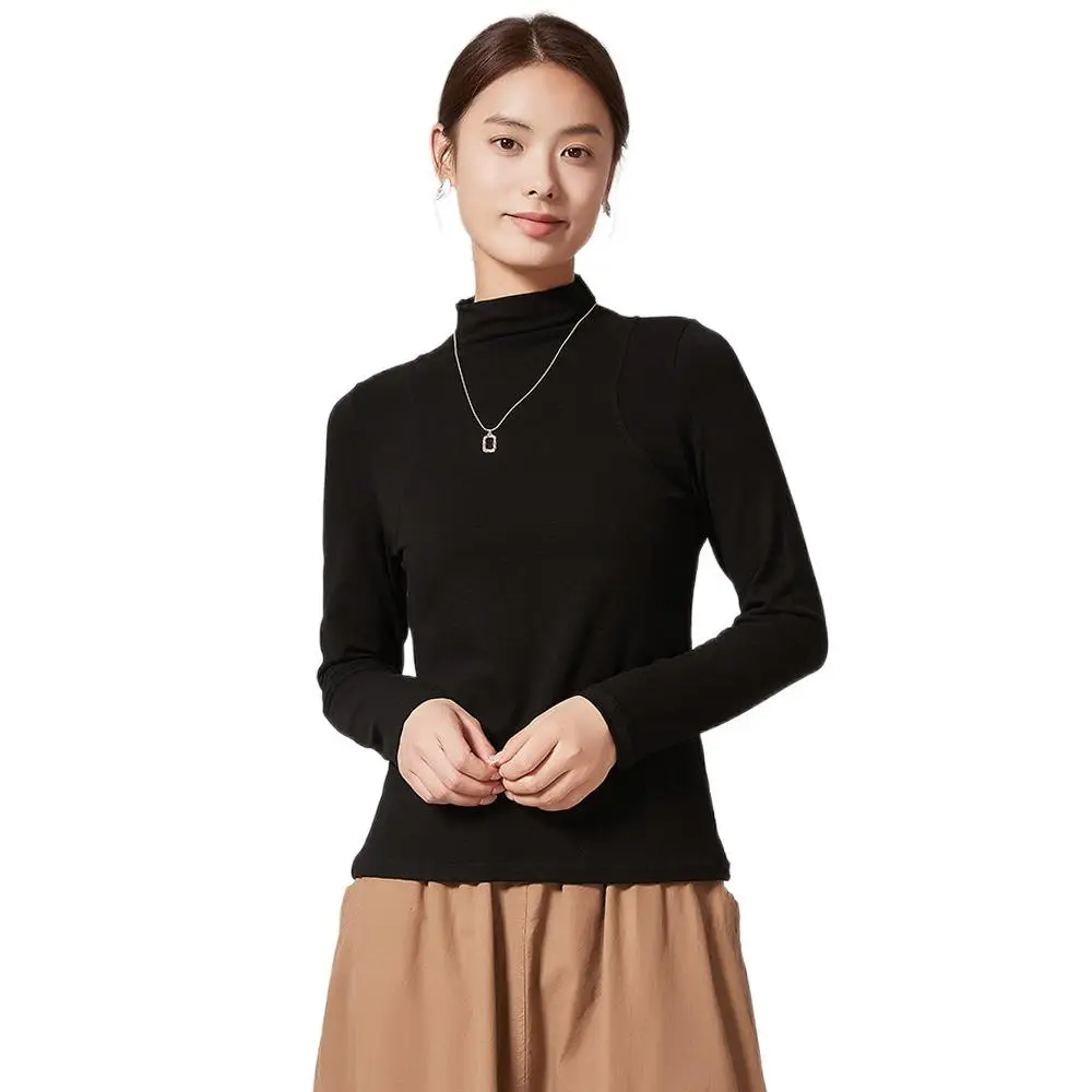 レディース ロングスリーブ ハイカラー ベーススリーブ スリムフィット レーススリーブ ポリエステル繊維 レギュラースリーブ スリーブ その他スリーブ 秋シーズン