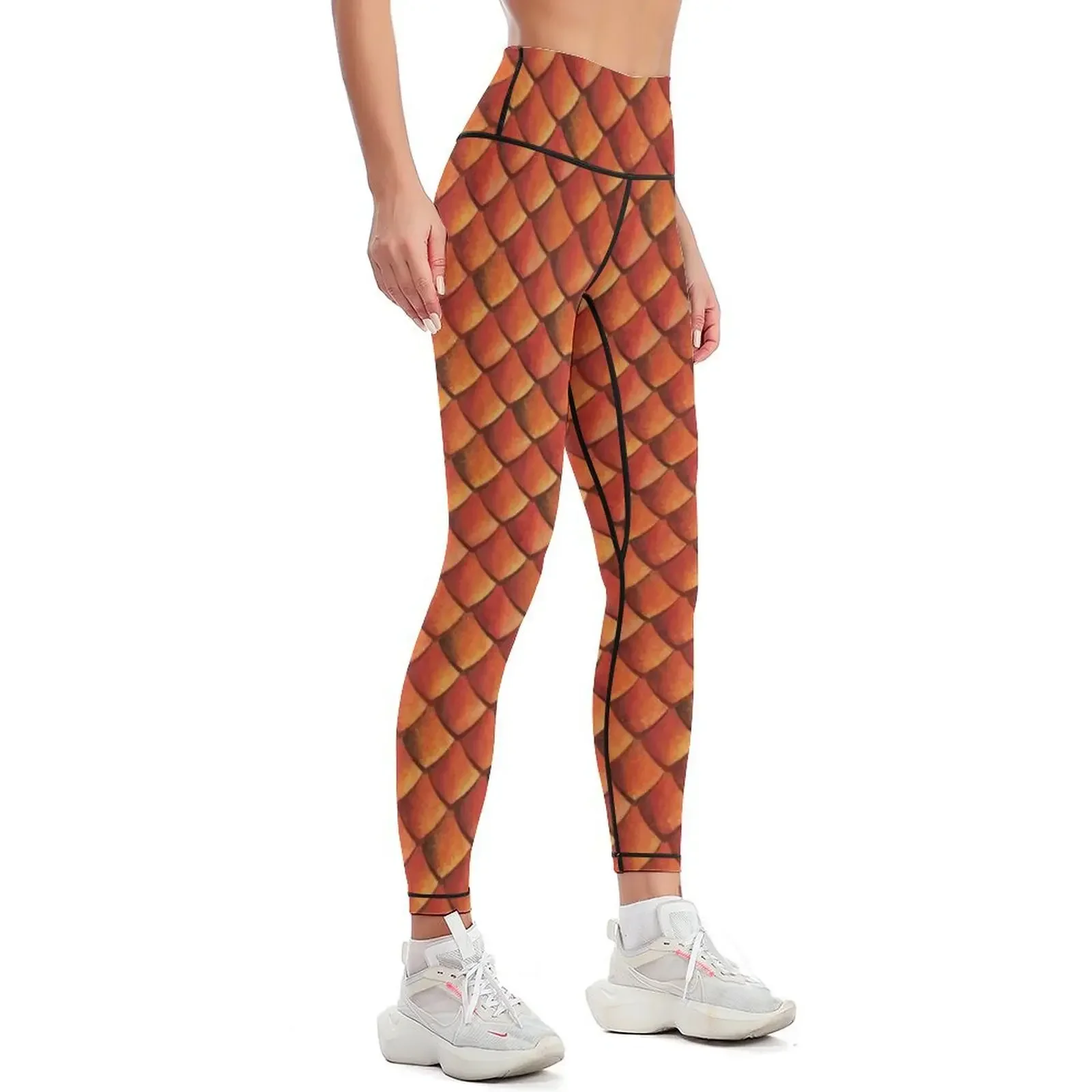 Orange Dragon Scales Leggings Fitness's gym clothes sports for jogging pants Golf wear Womens Leggings