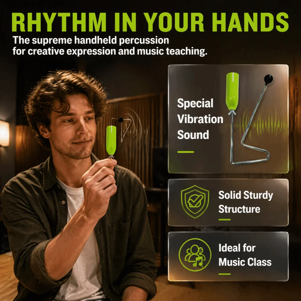 Music Enlightenment ABS Vibraslap Instrument Vibration Effect Handheld Size Orff Instrument Music Rattle Band Accompaniment