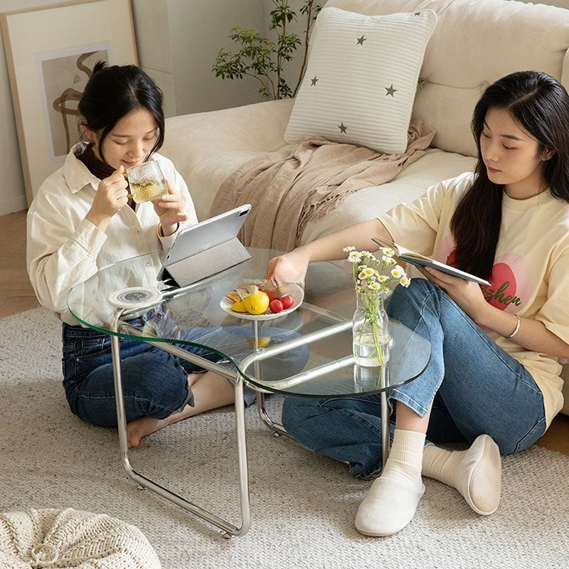 Windshield coffee table Nordic retro small apartment transparent edge modern simple