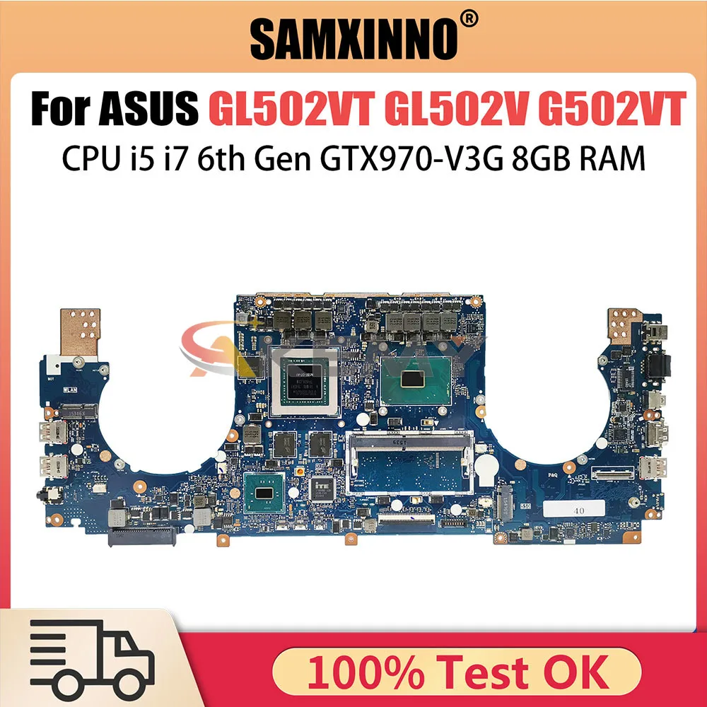 

GL502VT Notebook Mainboard For ASUS S5VT GL502V G502VT Laptop Motherboard i5 i7 6th Gen CPU GTX970 V3G 8G RAM