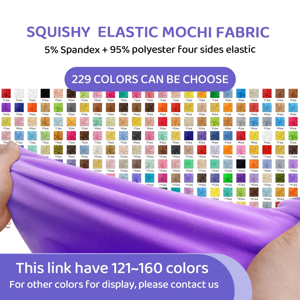 Color 121~160 Stretch Mochi Smooth Minky Fabric Hopen 95% Polyester 5% Spandex Stretch 4 Side Plush Fabric For Diy Sewing Toy