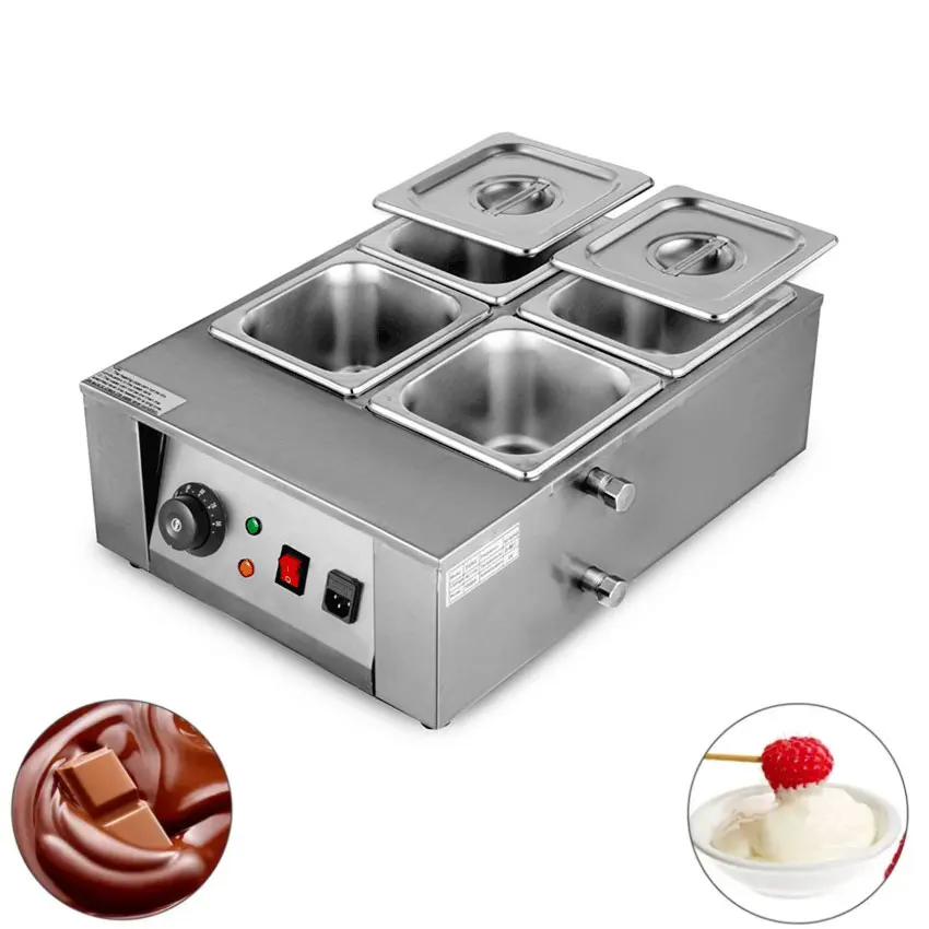 Commercial 4 Melting Pots Electric Chocolate Tempering Machine Heating Chocolate Melter  Chocolate Melting Tank