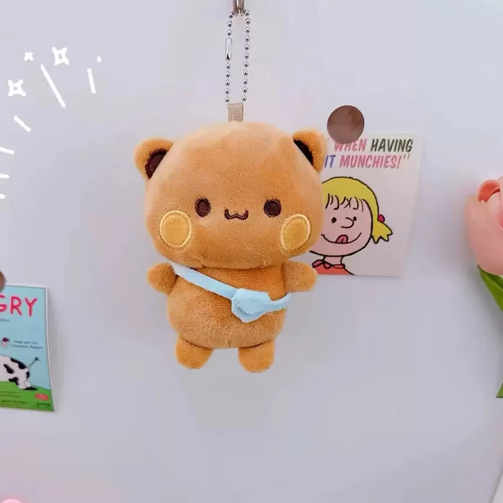 1/2Pcs Neue Panda Bubu und Yier Plüsch Anhänger Schlüsselbund Puppen Niedlichen Cartoon Panda Bär Schlüssel Ring Rucksack anhänger Paar Geschenke