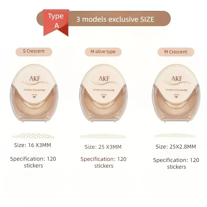 AKF Double Eyelid Patch Invisible Natural Durable Eyelid Tape Eyelid Lifter Strips Without Trace Makeup Tool