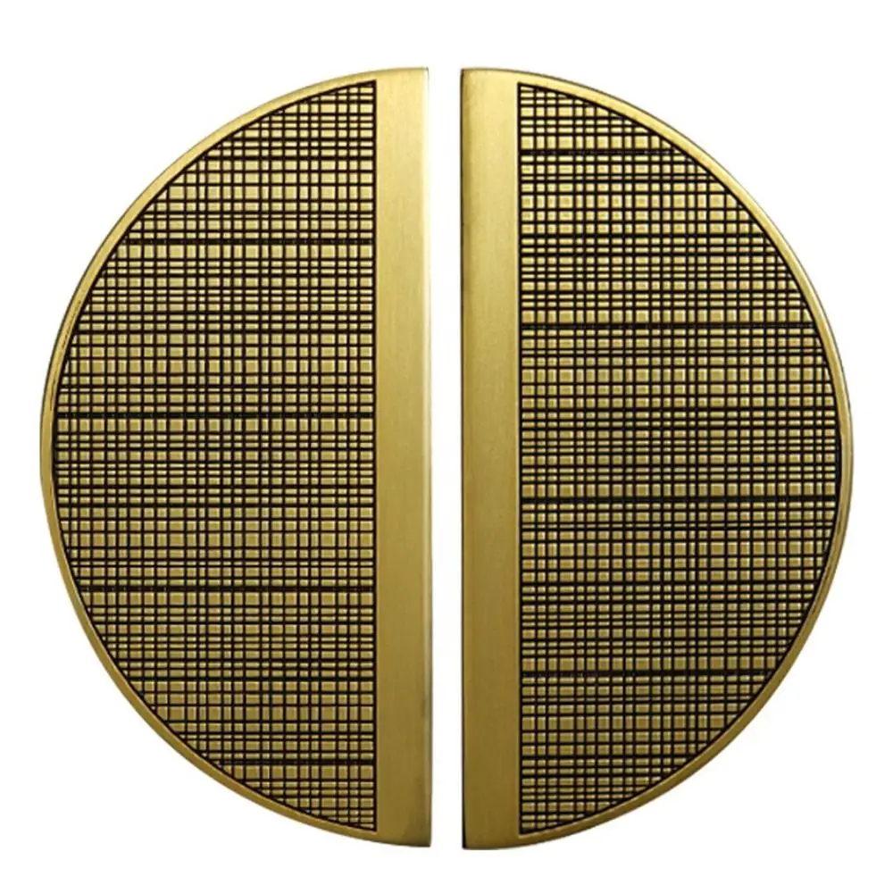 Zinc-Alloy Cabinet Door Handles Fluted Design Single-Hole Wardrobe Knobs Semi-Circular Shape Striped Texture Cabinet Pulls