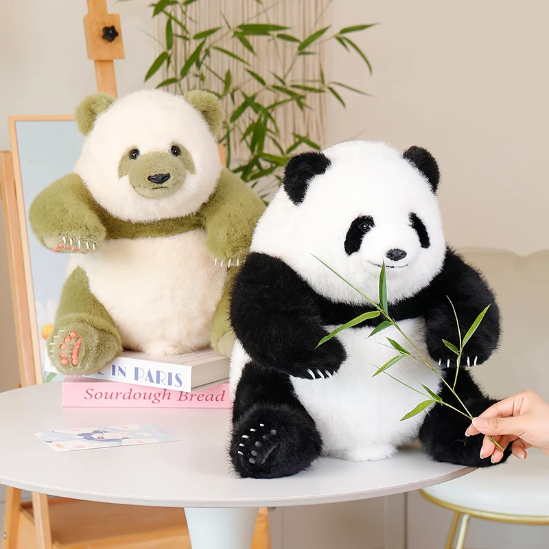 

35cm Kawaii Rare Green Giant Panda Plush Dolls Cartoon Stuffed Cute Animals Bears Babys Hug Pillow Appease Toys Gifts Room Decor