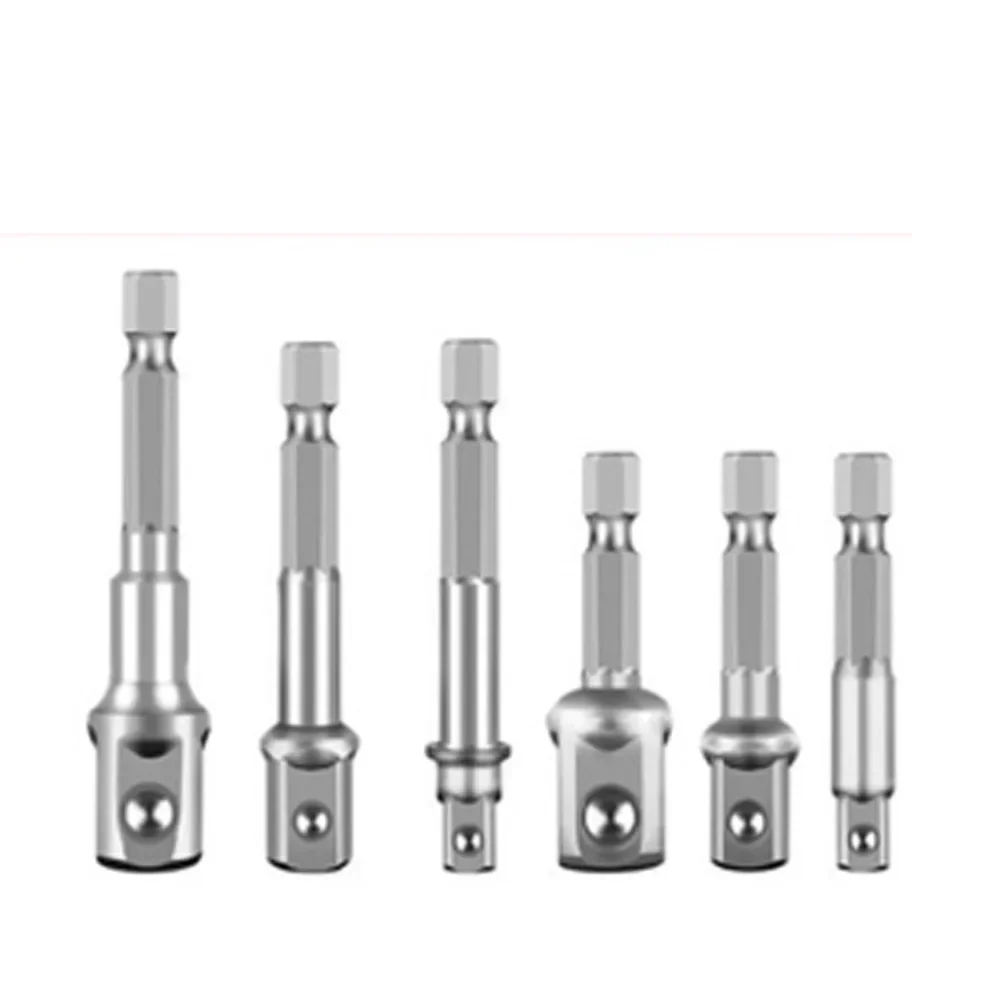 Chrome Vanadium Steel ประแจแขนเจาะซ็อกเก็ตอะแดปเตอร์ Bits Hex เจาะ Nut Driver Shank 1/4 1/2 เชื่อมต่อหัว