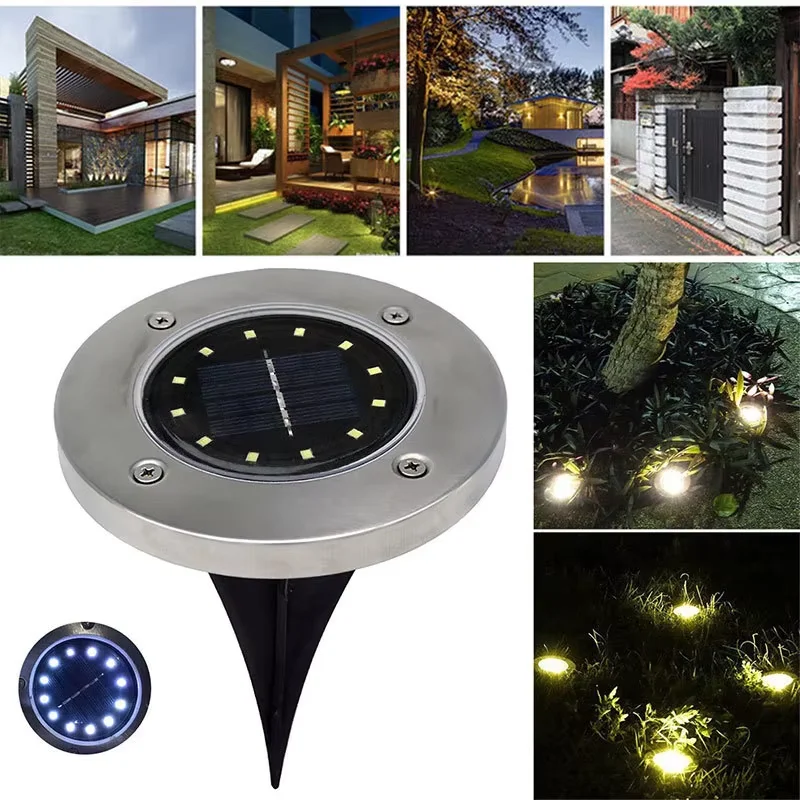 

8 Led Solar Garden Light Landscape Full Sphere Deck Porch Terraces Lighting Pathway Yard Design Hanging For In-Ground Waterproof