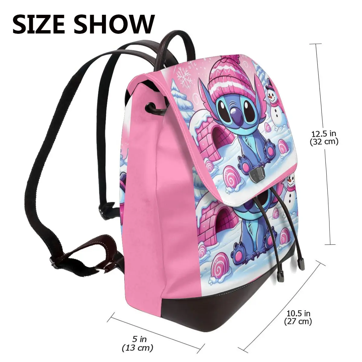 Disney Stitch Cute New Hot Women’s Backpack Designer High Quality Leather Simple Fashion Backpack Large Capacity Backpack