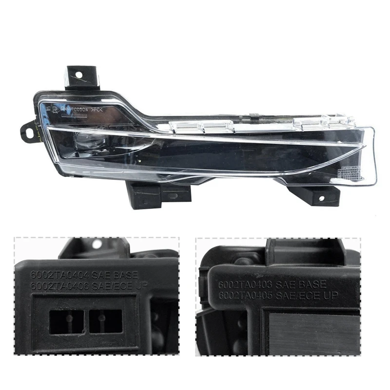 2 PCS Front Fog Lamp Assembly Daytime Running Light Black Plastic For Tesla Model 3/Y 1077395 1077396 1077395-00 1077396-00