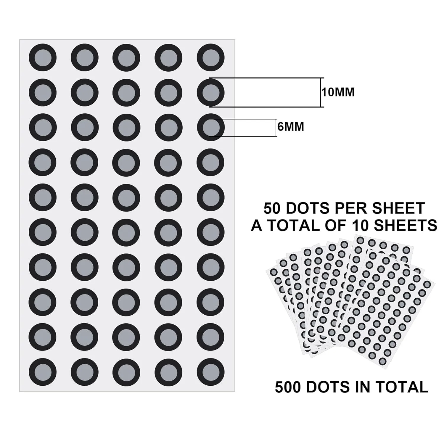 Creality 3mm(1Sheet 120 Dots)/6mm-50 Dots 3D Scanning Marker,3D Tracking Dot Reference Point Markers,Diffuse Reflection Markers