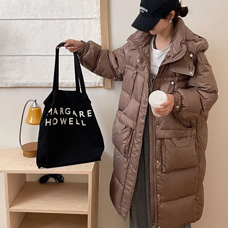파커 겨울 따뜻한 후드 루즈핏 고품질 두꺼운 여성 다운 재킷 2025 신상 우아한 화이트 덕다운 여성 다운 재킷 H493
