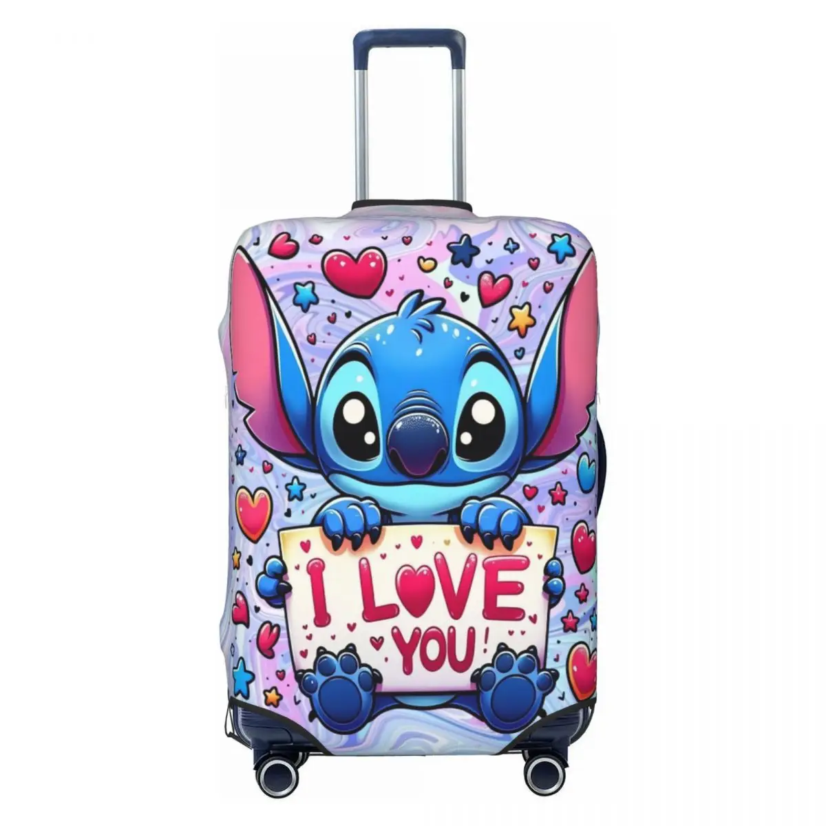 

Kawaii Stitch Love Suitcase Cover Washable Cartoon Monster Luggage Protective Covers for 18-32 inch