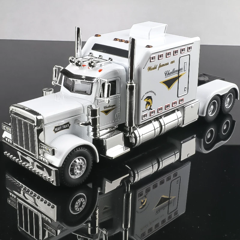 

Large Truck Alloy Tractor Semi-Trailer For1:24 Children's Toy Car Transporter Simulation Car Model Ornaments