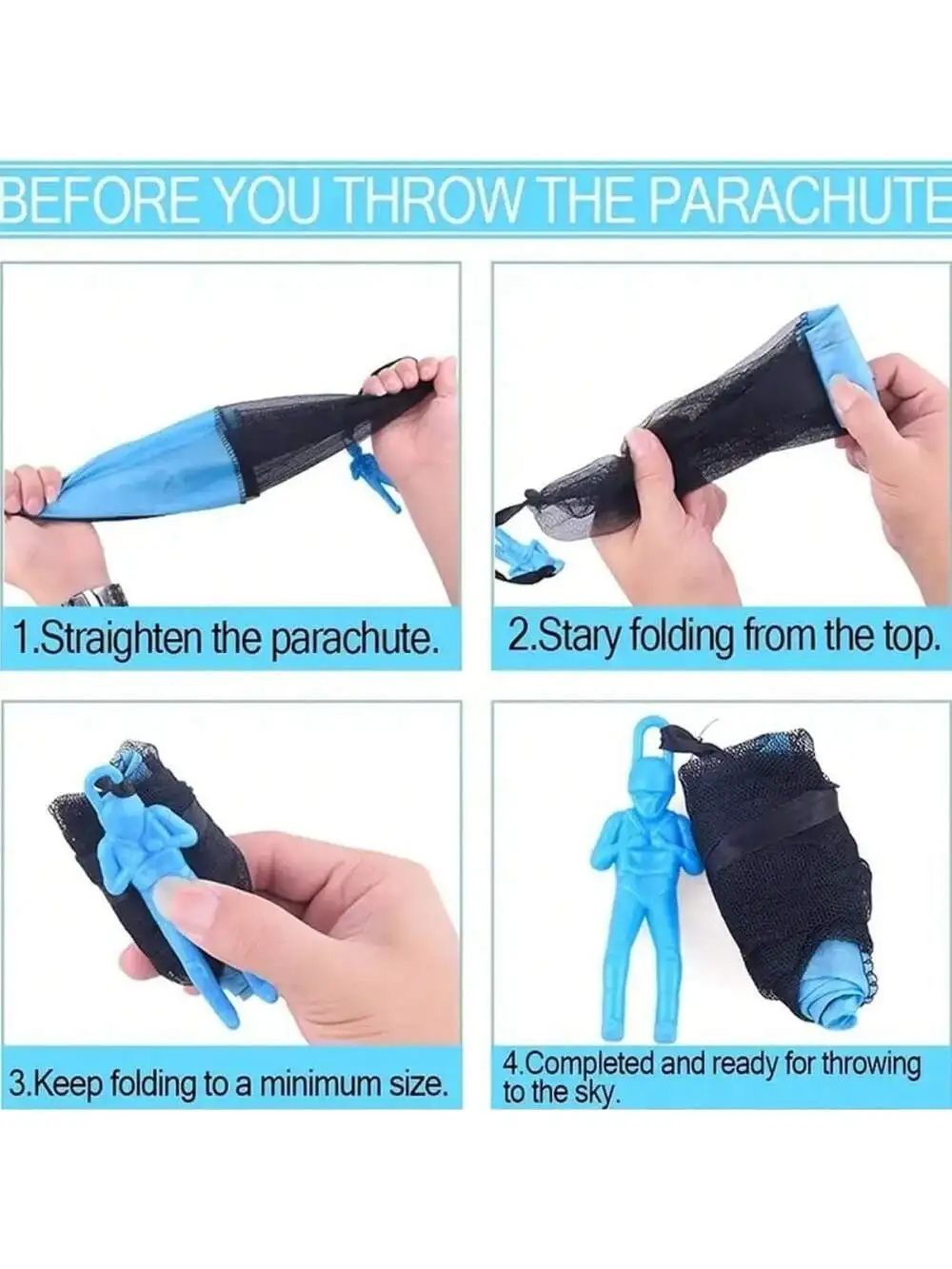 Kids Flying Parachute Toy 1/4/10 Sets - Outdoor Play Games with Mini Army Soldiers, Sports Birthday Gifts for Boys Girls