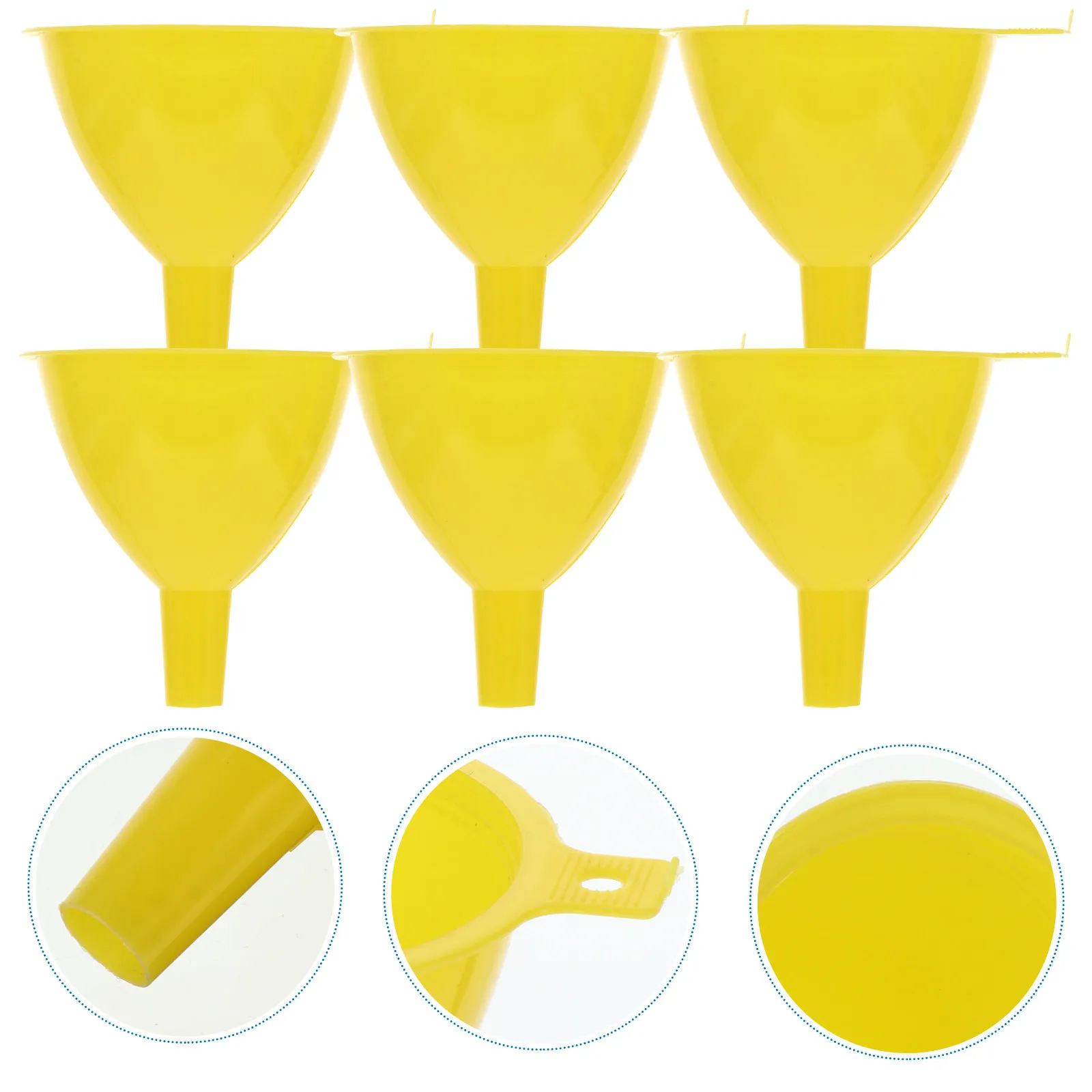 

10 Pcs Funnel Laboratory Clear Plastic Multi-purpose Yellow Bottle for Liquid Transfer Funnels