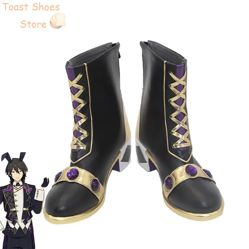 

Sakuma Rei Cosplay Shoes Game Ensemble Stars Cosplay Props PU Leather Shoes Halloween Carnival Boots Costume Prop