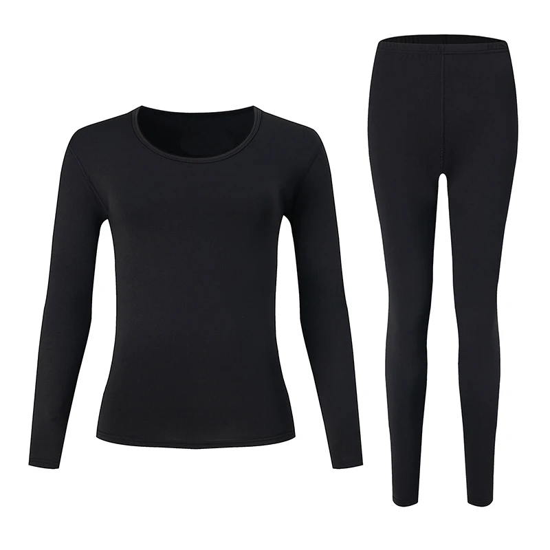 Immagine 4: Set di biancheria intima calda alla moda con girocollo da donna e adolescente autunno e inverno da 2/4 pezzi, comodi indumenti da notte aderenti