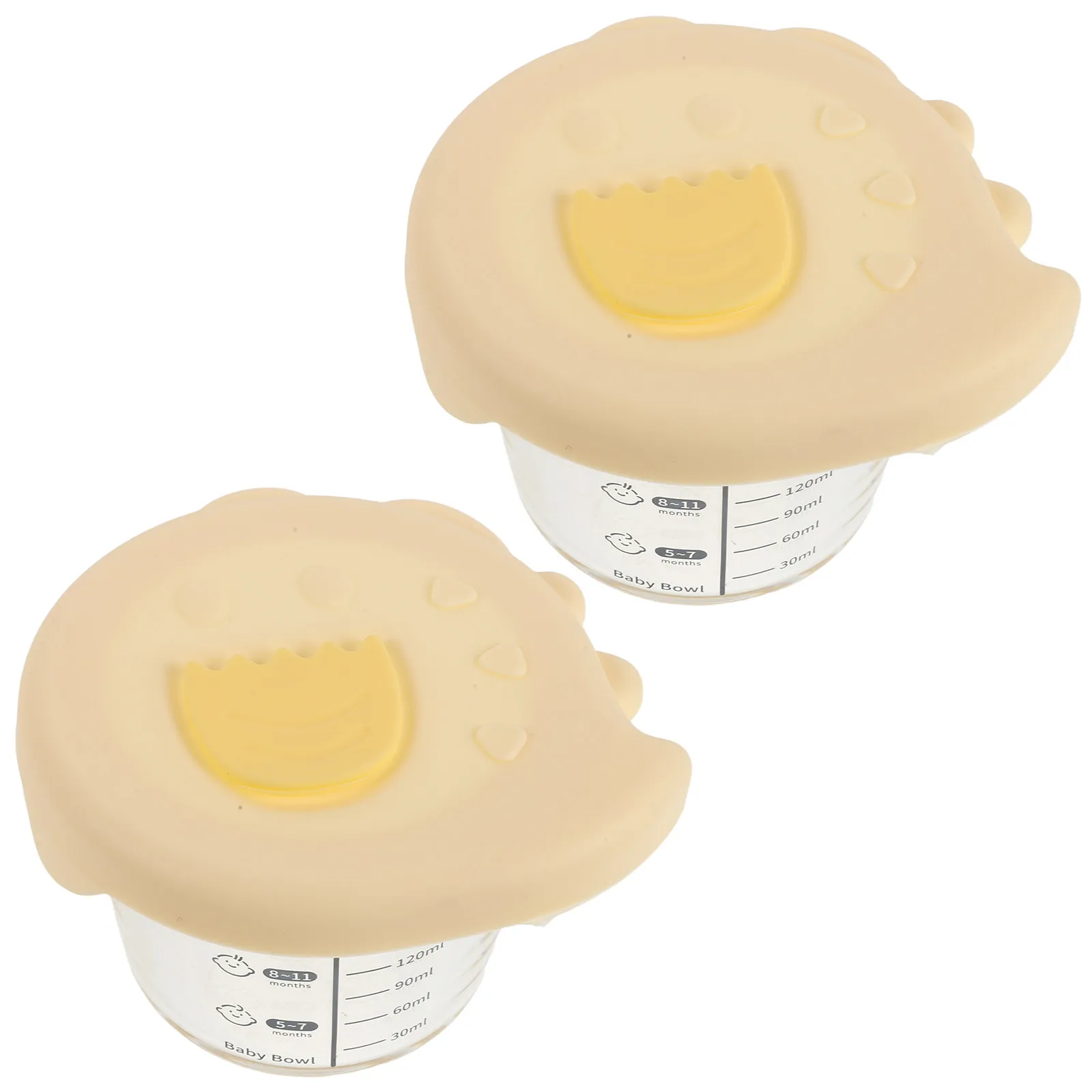 2Pcs Baby Food Storage Bowls Glass Leakproof Jars Microwave Freezer Safe Infant Meal Prep Portable Baby Fridge Containers