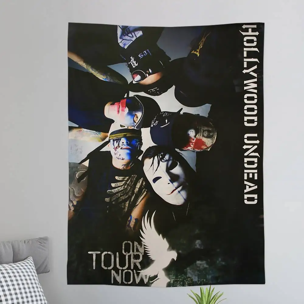 Rock Band H-Hollywood Undead Singer Cartoon Tapestry Art Science Fiction Room Home Decor Wall Hanging Sheets