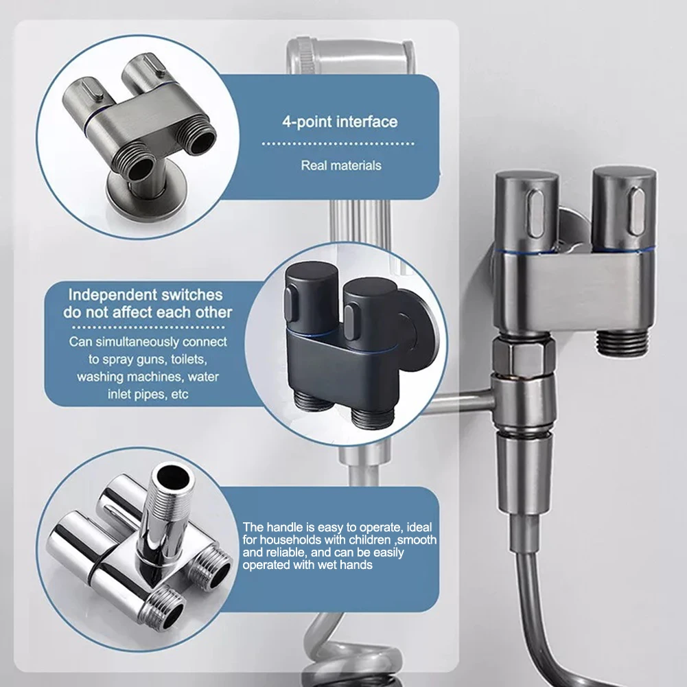 

Клапан для ванной комнаты, настенные детали для унитаза, интерфейс G1 2, устойчивый к ржавчине, одновременный поток воды, устойчив к разрушению для биде