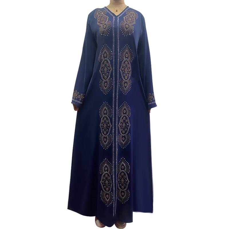 Abaya Woman Eid Holiday Long Dresses New in Dresses Long Sleeves Hooded Diamonds Kaftan Muslim Ramadan Abayas Islamic Clothing