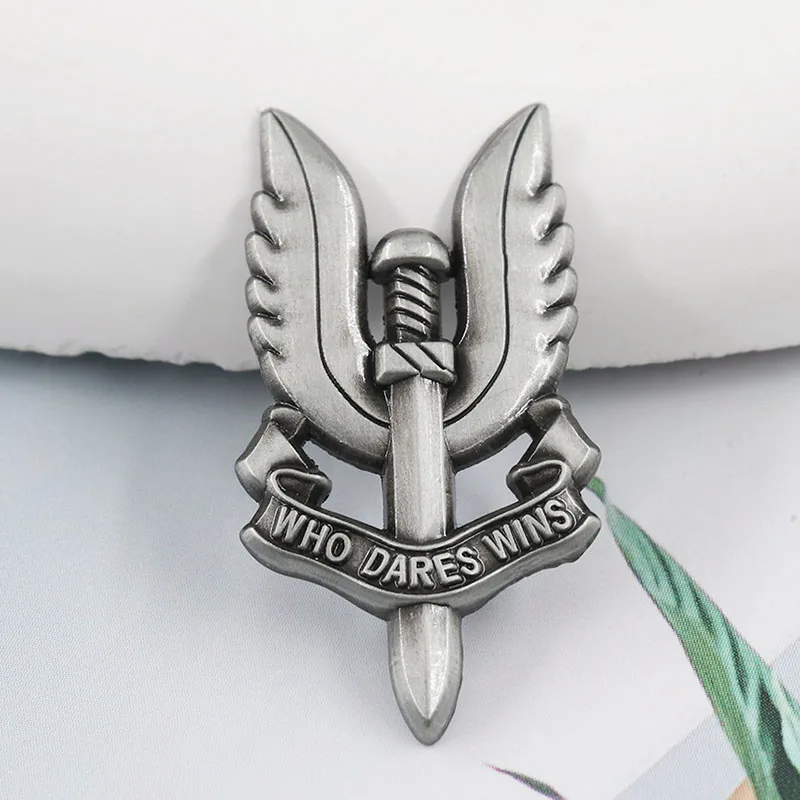 Who Dares Wins Aviation Service Sas Badge Wings Metal Brooch Accessory