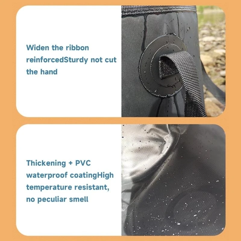 دلو صغير قابل للطي دلاء مياه قابلة للطي حقيبة تخزين المياه المحمولة دلو صيد للسفر والتنزه وقوارب الصيد