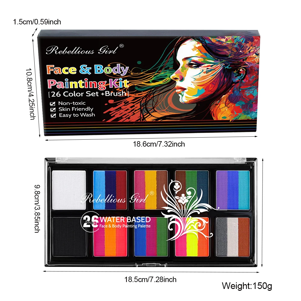 Kit de Pintura Facial y Pintura Corporal de 42 Colores, Set Profesional Kit de Pintura Facial y Pintura Corporal de 42 Colores, Set Profesional