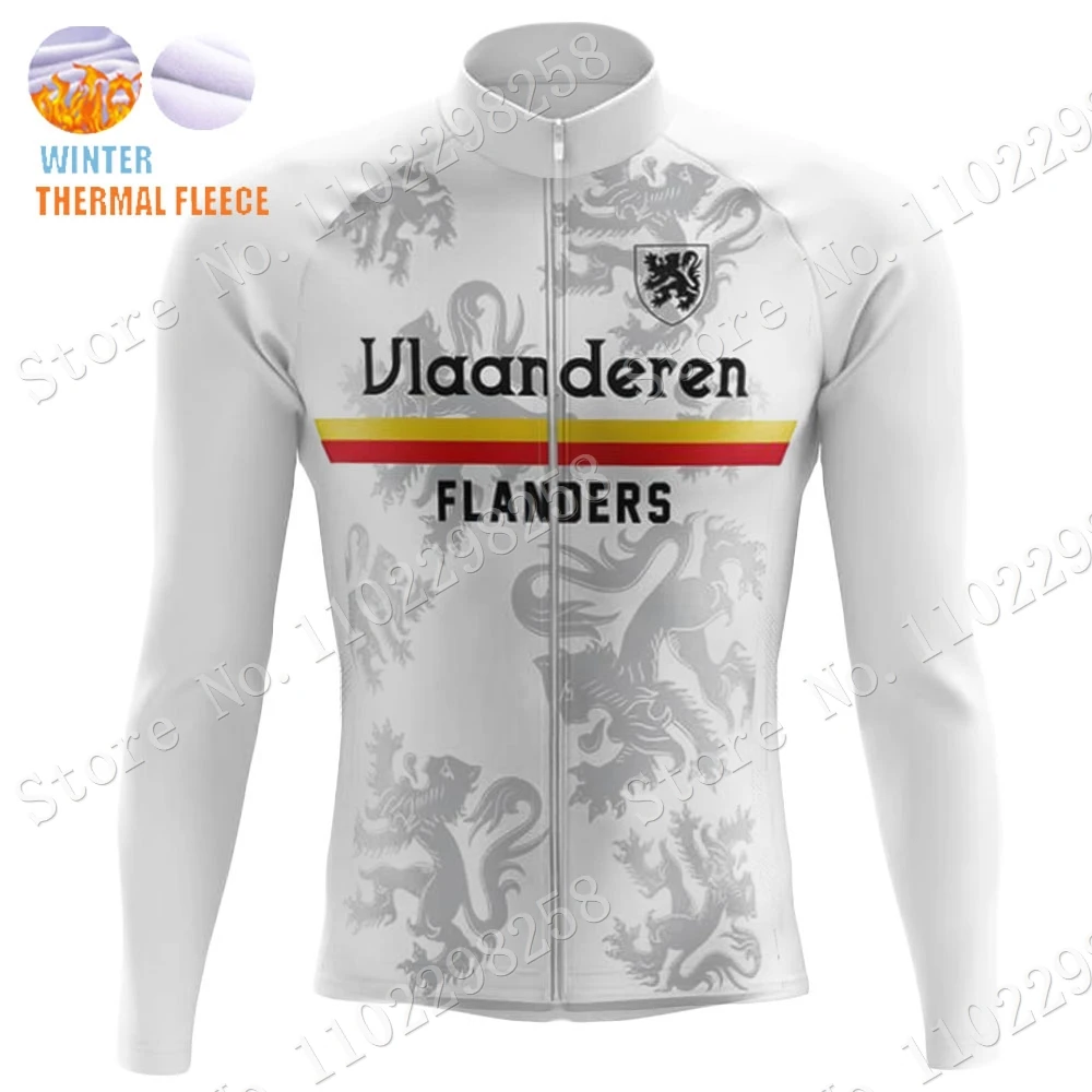 2024 Winter Vlaanderen Flanders Cycling Jersey Long Sleeve Belgium Clothing Race Road Bike Shirts Bicycle Tops MTB Uniform