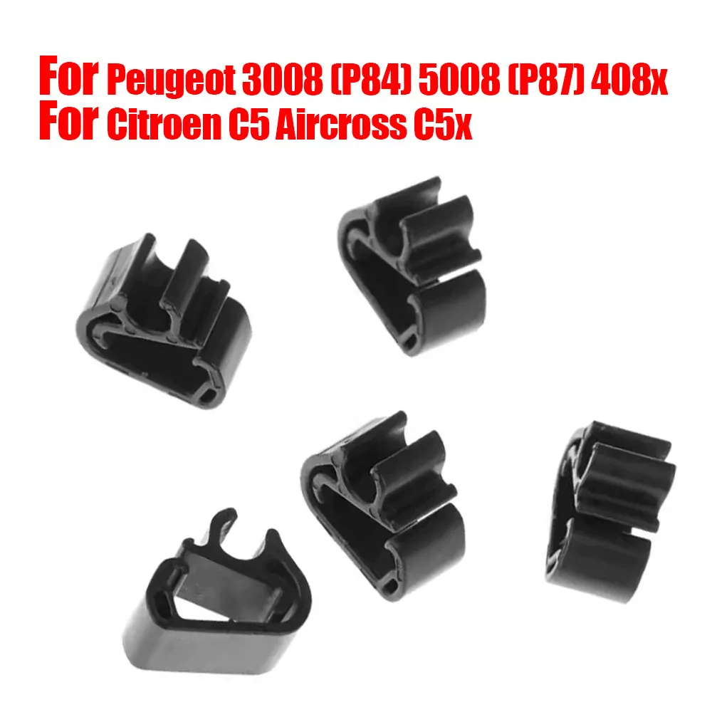 5pcs Car Front Windshield Wiper Spray Hose Clip 1617040080 For Peugeot 3008 (P84) 5008 (P87) 408x For Citroen C5 Aircross C5x