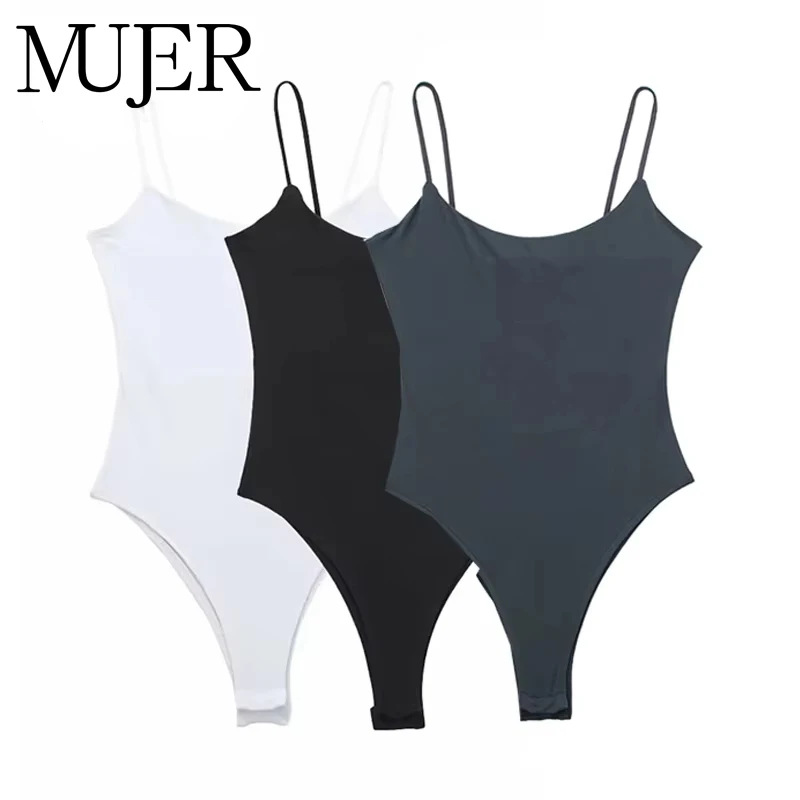 MUJER White Black Body Woman Sleeveless Tight Bodysuit Lingerie  Woman Bodys Bodycon Backless Bodysuit Women Summer Tops