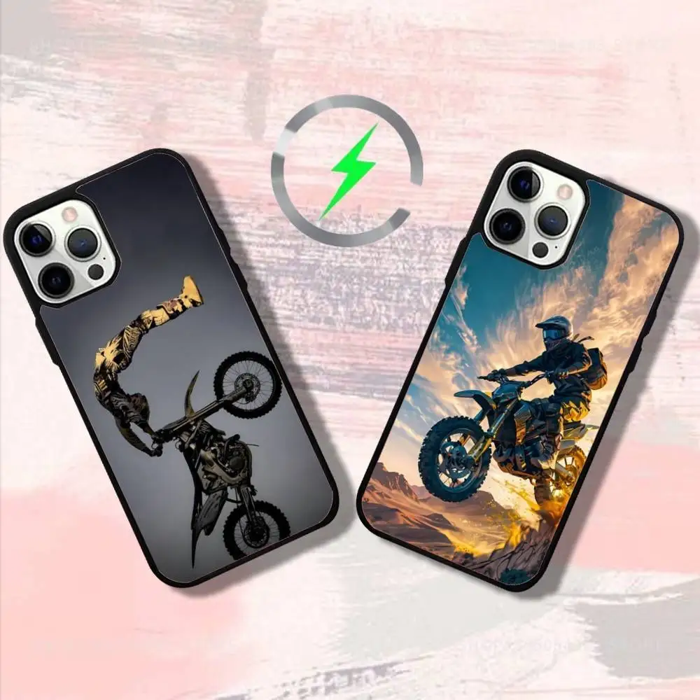 

Dirt Bike Phone Case For iPhone 17,16,15,14,13,12,11,Pro,Max,Plus,Mini,SE4,E Magnetic Magsafe Wireless Charging