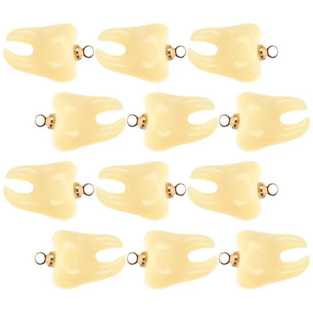 

12 Pcs Resin Pendants DIY Craft Jewelry Making Small Teeth Charms Necklace Charms For Diy Craft Bracelet Earrings Ornament