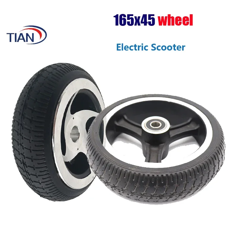 6.5'' Solid Tire Wheel 165X45 Keyway Type Hub for Electric Scooter, ATV,Mobility Scooter - 19mm Inner Hole