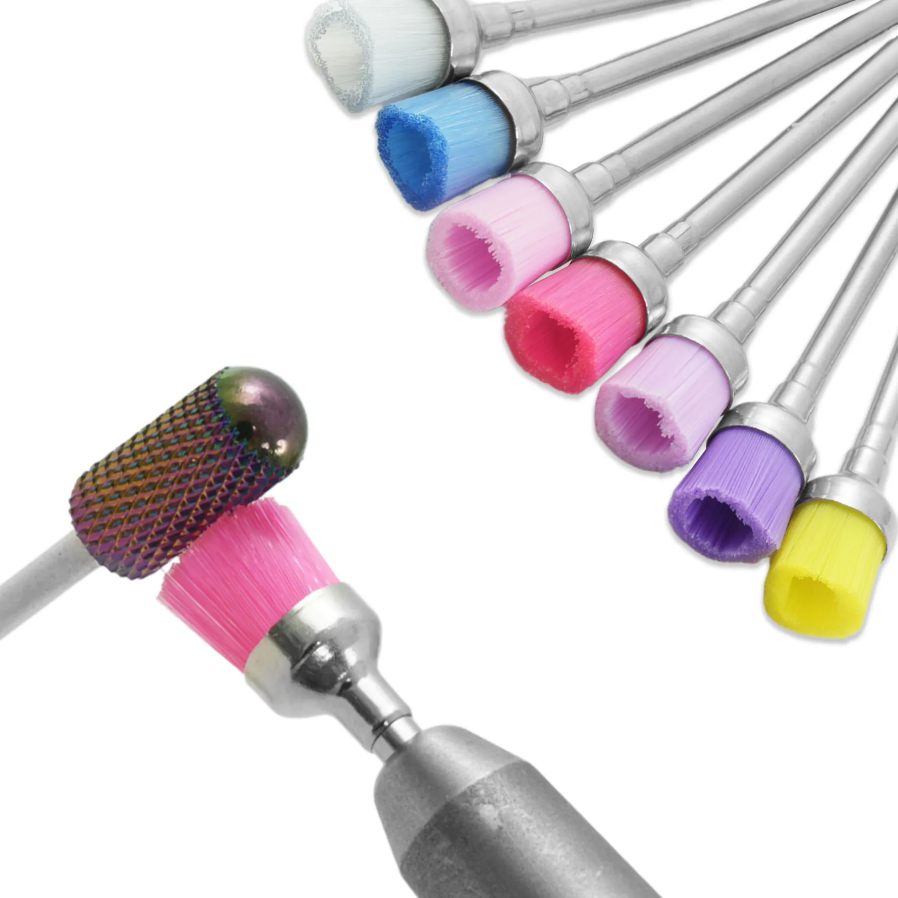 7 Pcs Nail Drill Cleaning Brush Set, Nail Dust Removal Cleaning Tool, Electric Nail File Milling Cutter Manicure Tool