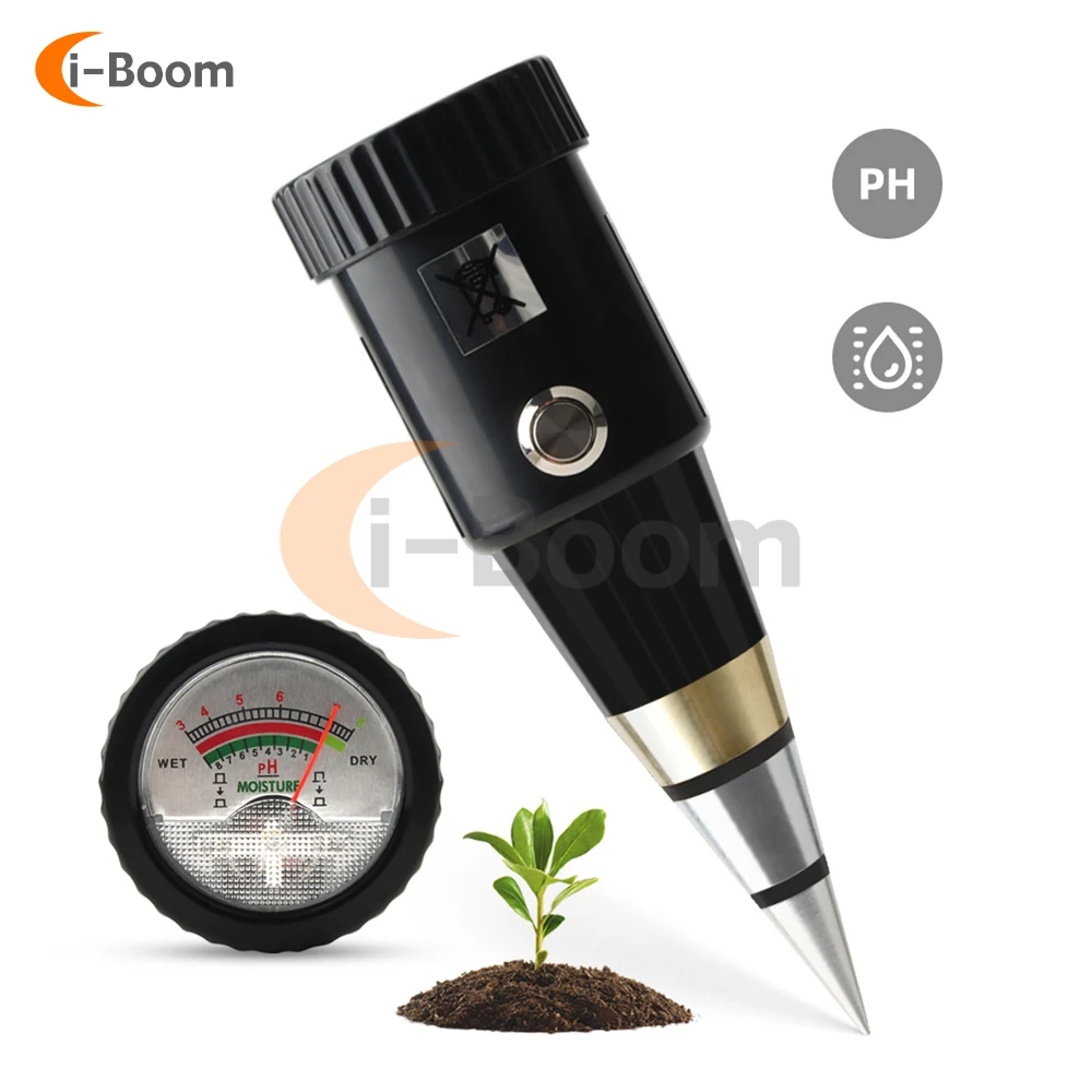 Handheld Soil Tester Environmental Humidity Meter 3~8PH Tester 2 in 1 High Precision Sensor Probe for Planting Gardening Tool