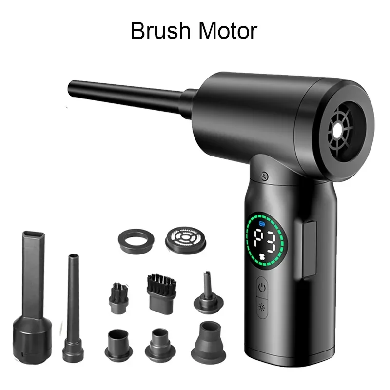 6000mAh Portable Compressed Air Duster 2 in 1 Air Blower & Vacuum Cleaner Cordless Duster Blower for Keyboard Computer Cleaning